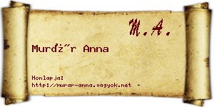 Murár Anna névjegykártya